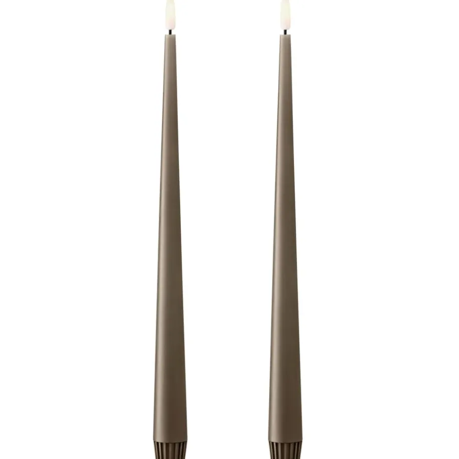 Ester & Erik LED kronelys, 30 cm, brun, 2-pak