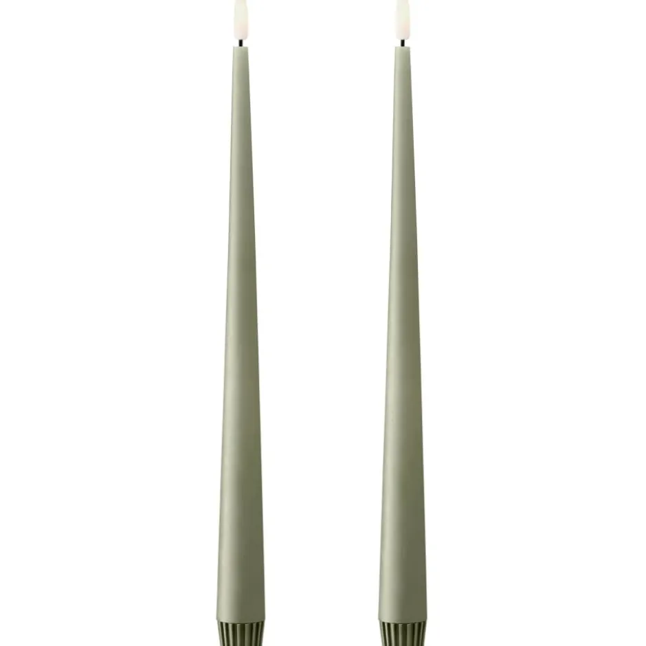 Ester & Erik LED kronelys, 30 cm, grøn, 2-pak