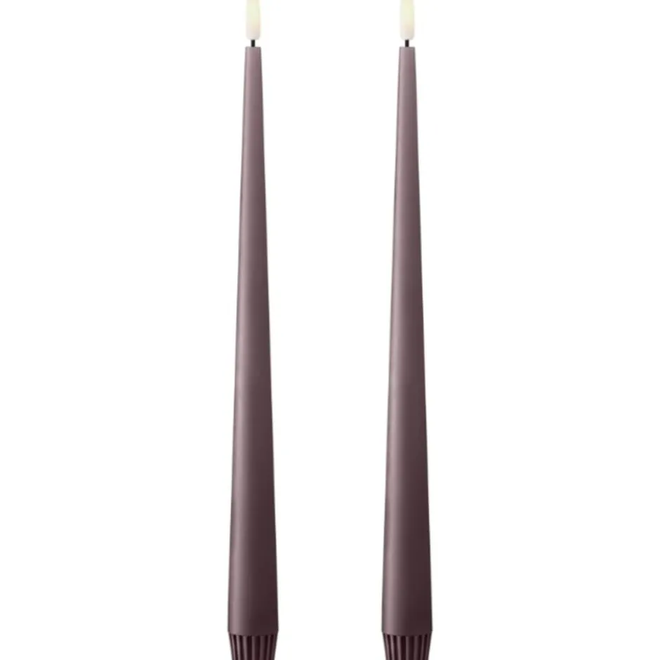 Ester & Erik LED kronelys, 30 cm, lilla, 2-pak