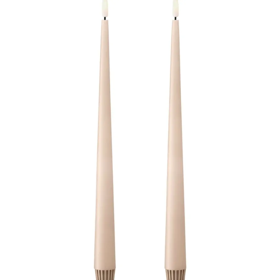 Ester & Erik LED kronelys, 30 cm, lys beige, 2-pak