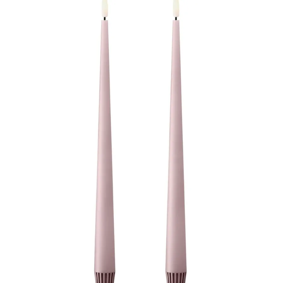 Ester & Erik LED kronelys, 30 cm, lyserød, 2-pak