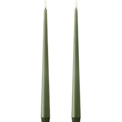 Ester & Erik LED kronelys, 30 cm, mørkegrøn, 2-pak