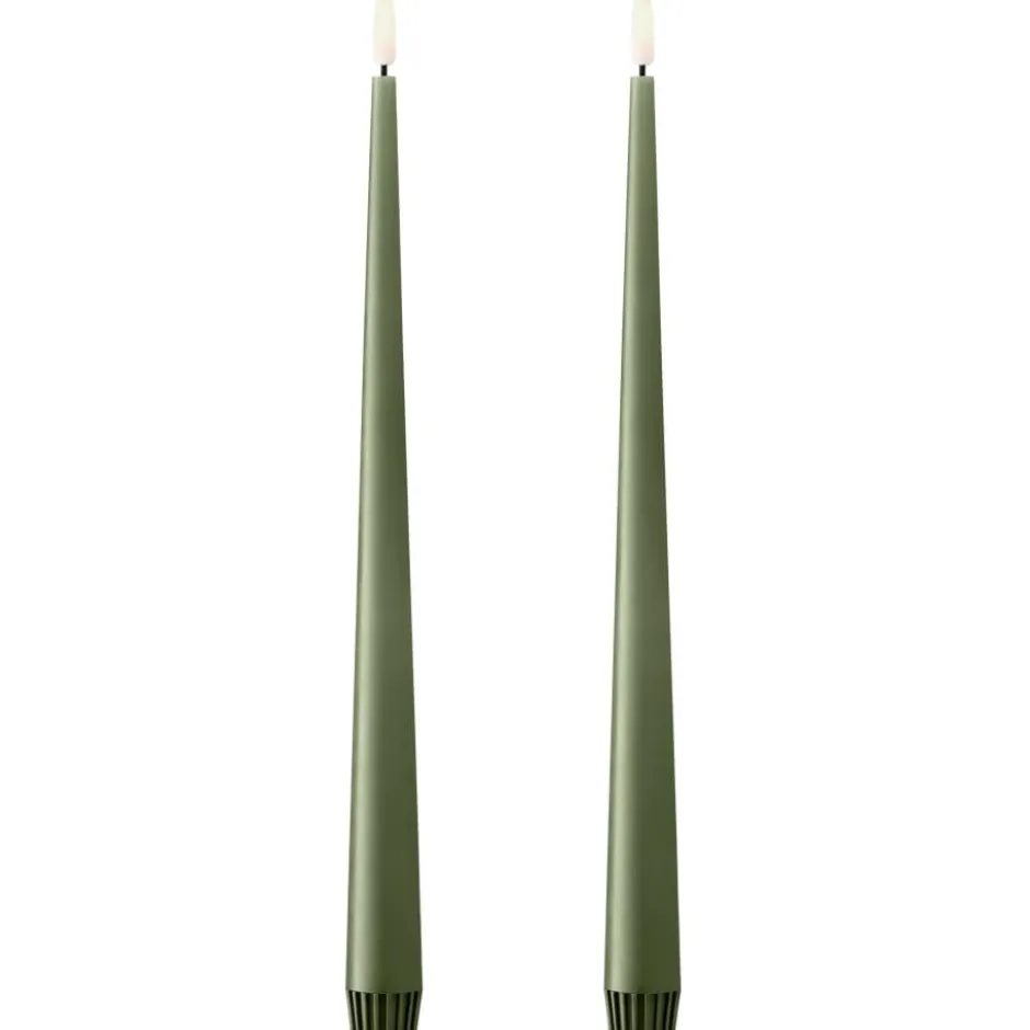 Ester & Erik LED kronelys, 30 cm, mørkegrøn, 2-pak