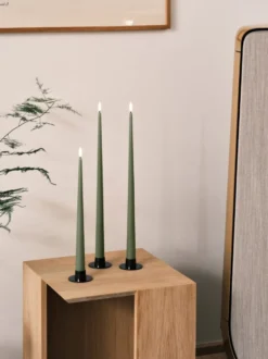 Ester & Erik LED kronelys, 30 cm, mørkegrøn, 2-pak