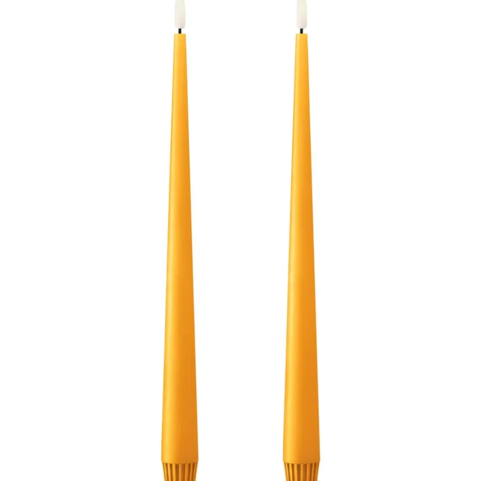 Ester & Erik LED kronelys, 30 cm, orange, 2-pak