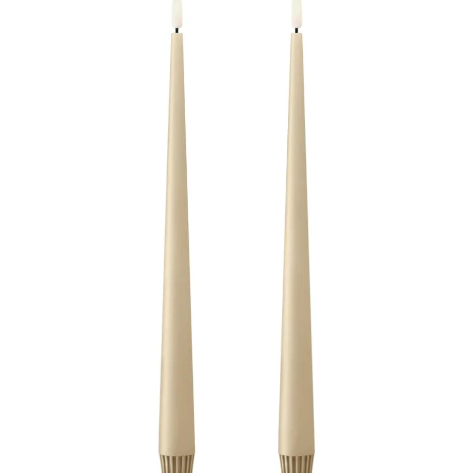 Ester & Erik LED kronelys, 30 cm, sand, 2-pak