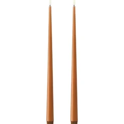 Ester & Erik LED kronelys, 40 cm, varm brun, 2-pak