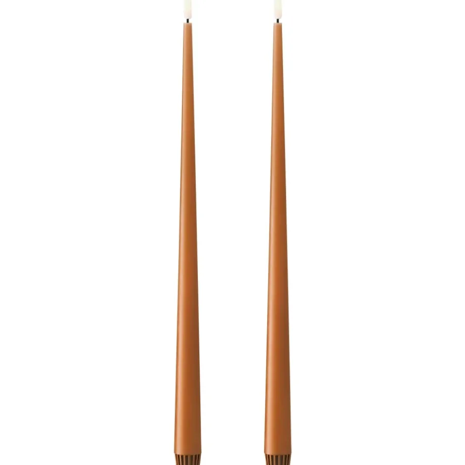 Ester & Erik LED kronelys, 40 cm, varm brun, 2-pak