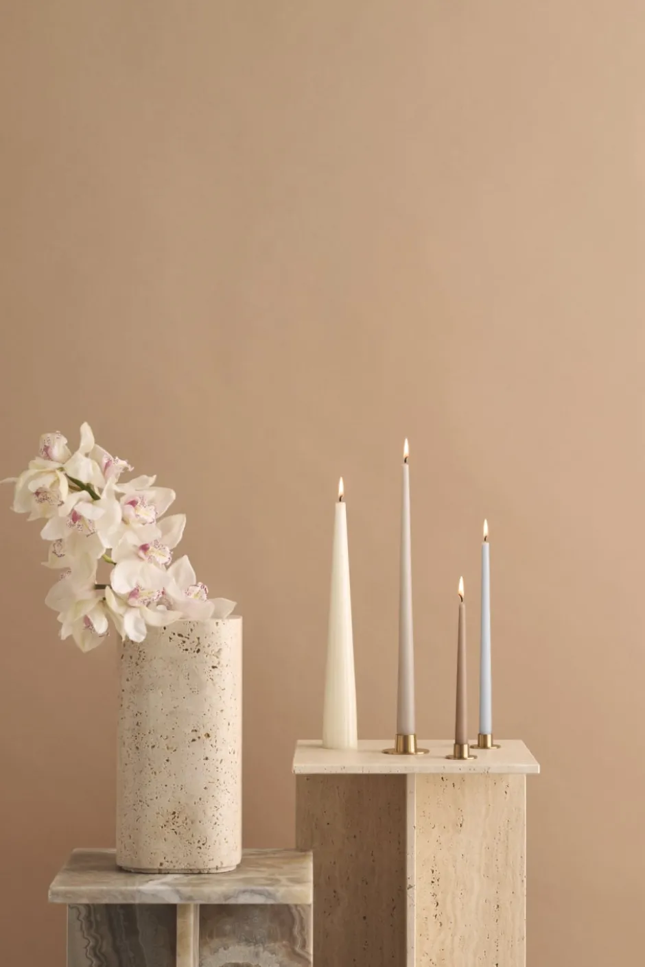 Ester & Erik lysestager, blank rosa guld, 2-pak