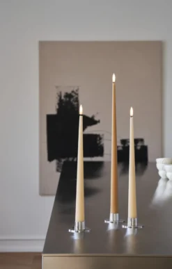 Ester & Erik lysestager, blank sølv, 2-pak