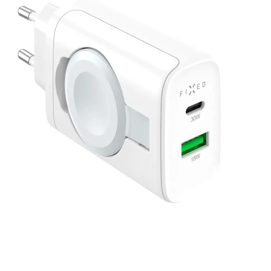 Fixed USB-A & C adapter med Apple watch oplader