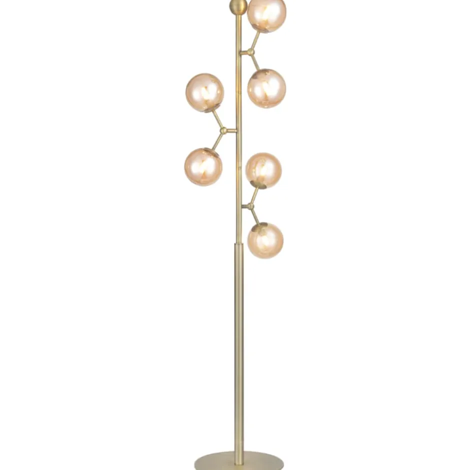 Halo Design Atom gulvlampe, ravfarvet
