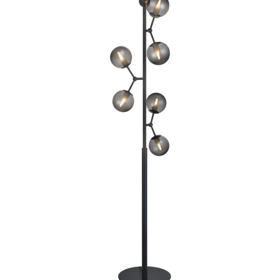 Halo Design Atom gulvlampe, røgfarvet
