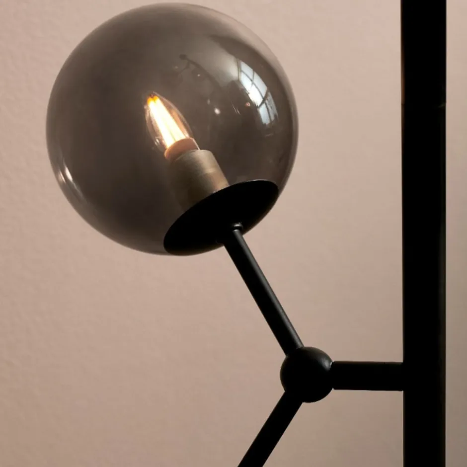 Halo Design Atom gulvlampe, røgfarvet
