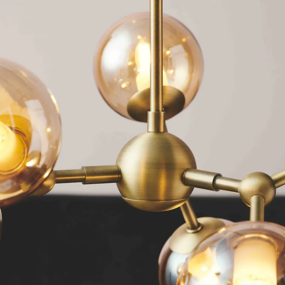 Halo Design Atom Large lysekrone, ravfarvet