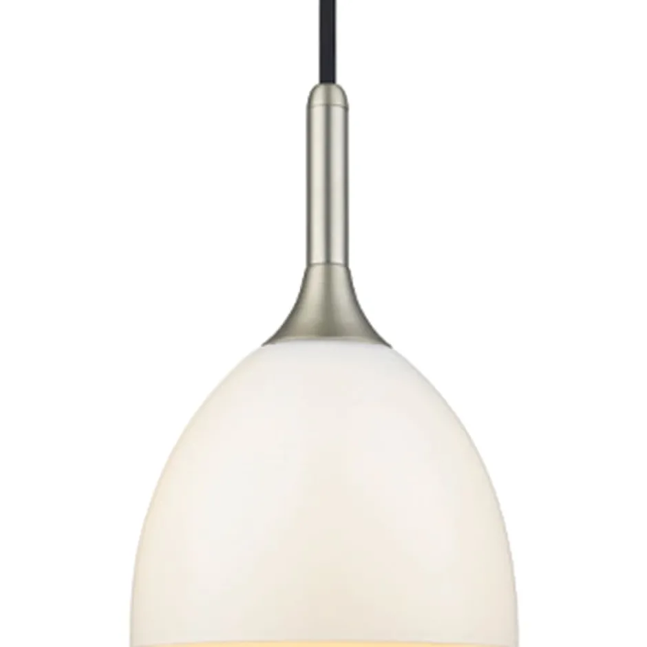 Halo Design Bellevue pendel, glas/børstet stål, Ø24 cm