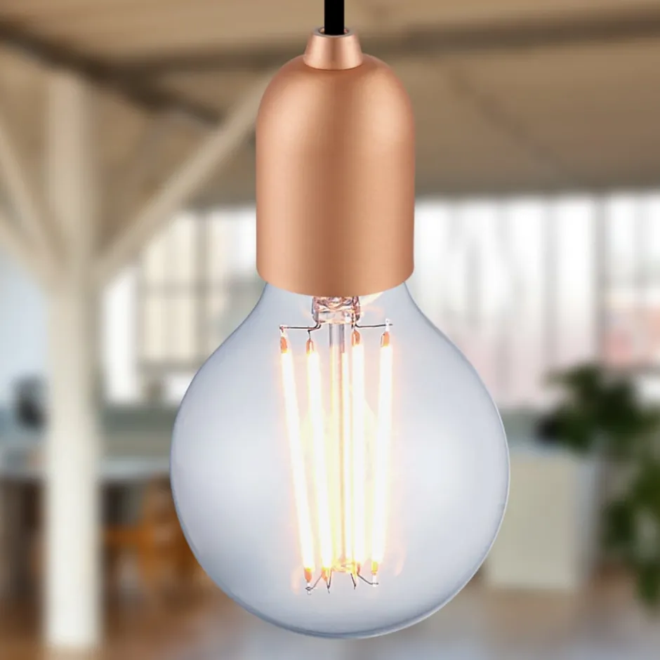 Halo Design E27 fatning, børstet kobber