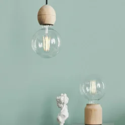 Halo Design fatningssæt, lyst træ