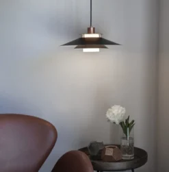 Halo Design Rivoli pendel, sort/kobber