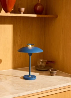 Halo Design Stepp 1-2-3 genopladelig bordlampe, blå