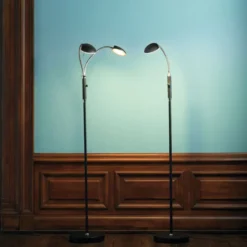 Halo Design Vegas gulvlampe, børstet stål