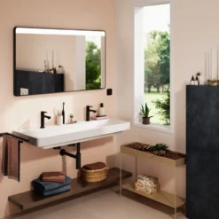 Hansgrohe Xarita Lite Q spejl med lys, 120x70 cm, sort