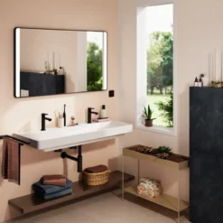 Hansgrohe Xarita Lite Q spejl med lys, 120x70 cm, sort