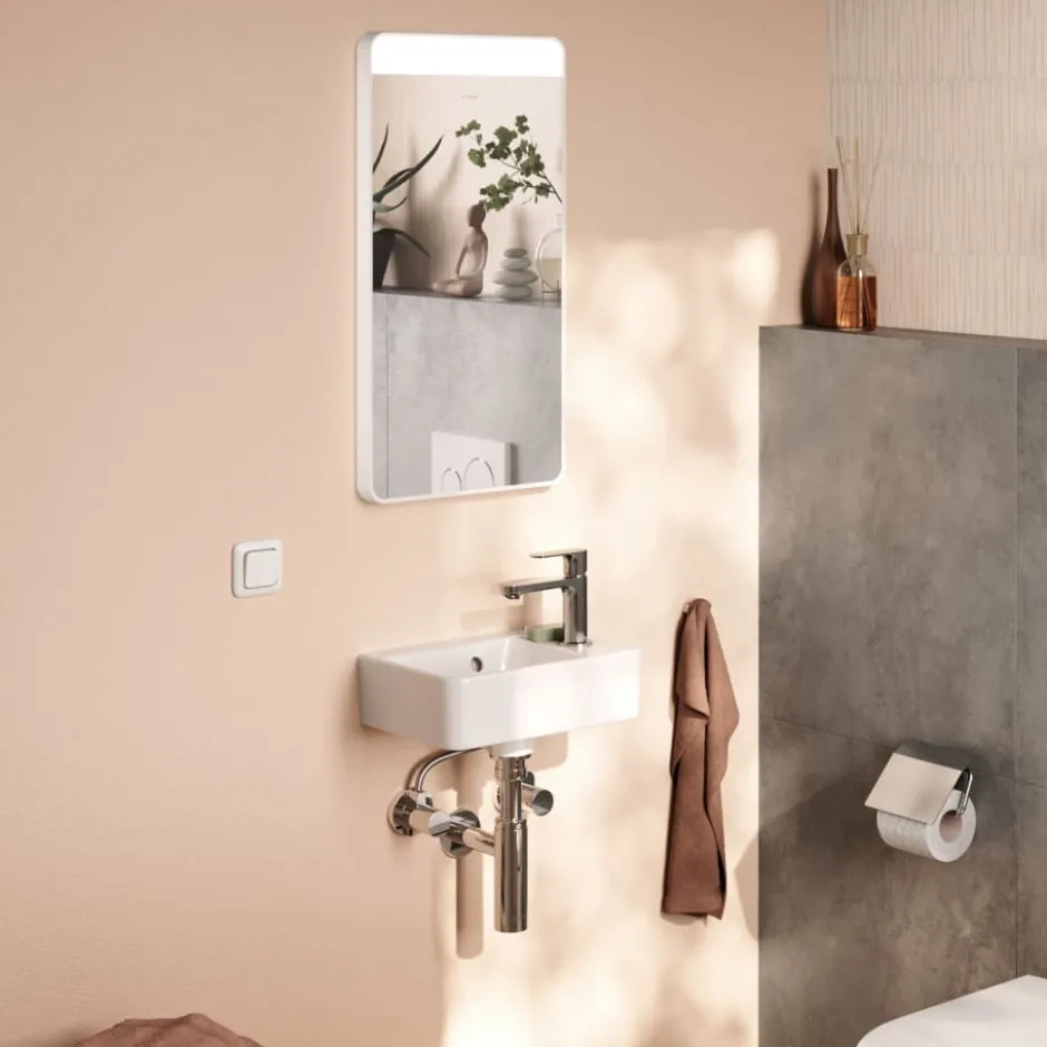 Hansgrohe Xarita Lite Q spejl med lys, 36x70 cm, hvid