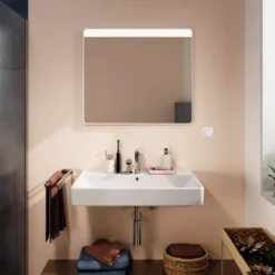 Hansgrohe Xarita Lite Q spejl med lys, 80x70 cm, hvid