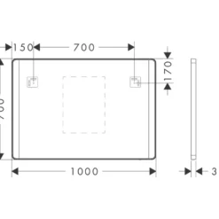 Hansgrohe Xarita Lite Q spejl med lys, sensor, 100x70 cm, hvid