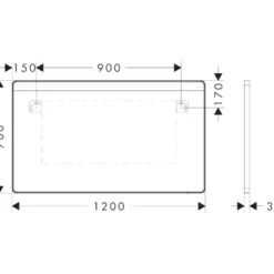 Hansgrohe Xarita Lite Q spejl med lys, sensor, 120x70 cm, hvid