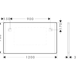Hansgrohe Xarita Lite Q spejl med lys, sensor, 120x70 cm, hvid