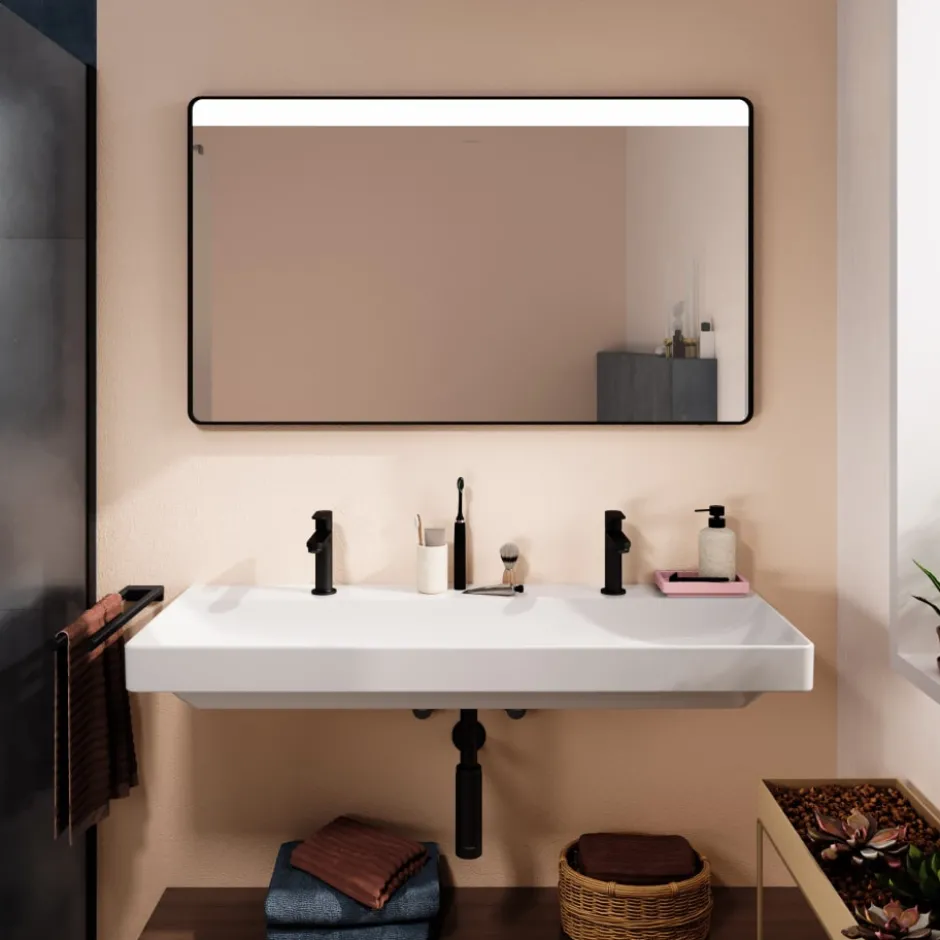 Hansgrohe Xarita Lite Q spejl med lys, sensor, 120x70 cm, sort