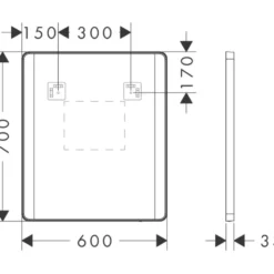Hansgrohe Xarita Lite Q spejl med lys, sensor, 60x70 cm, sort