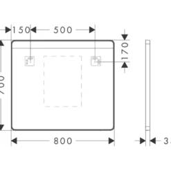 Hansgrohe Xarita Lite Q spejl med lys, sensor, 80x70 cm, hvid