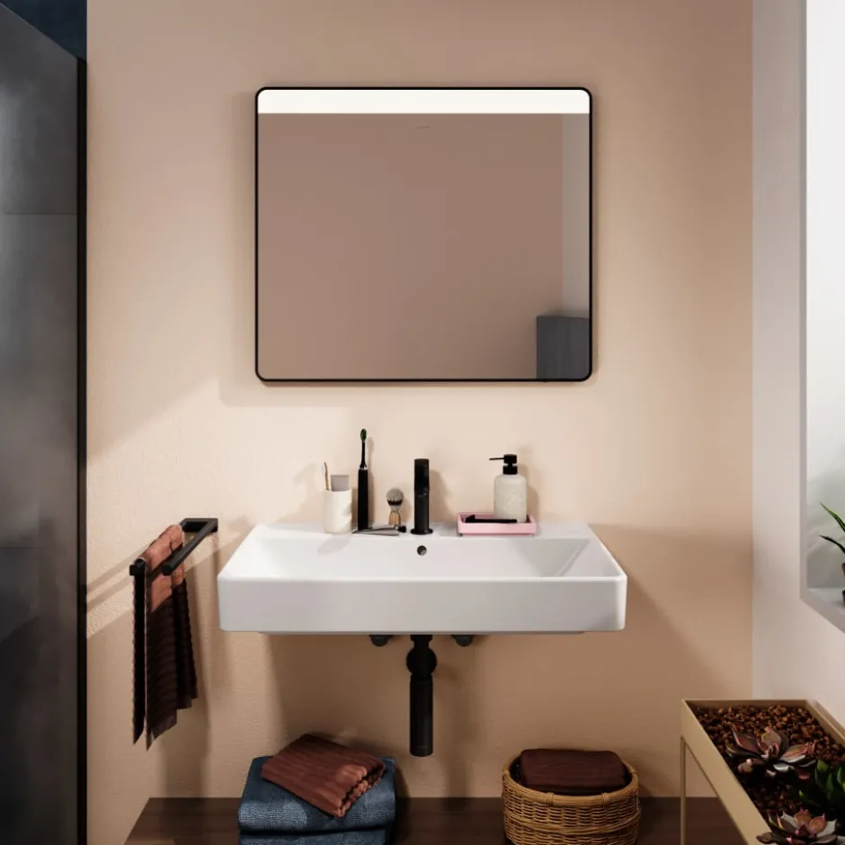 Hansgrohe Xarita Lite Q spejl med lys, sensor, 80x70 cm, sort