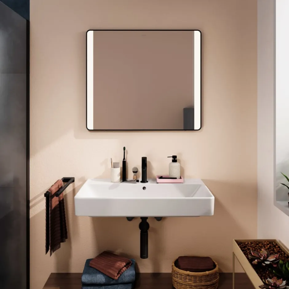 Hansgrohe Xarita Lite Q spejl med lys, sensor, 80x70 cm, sort