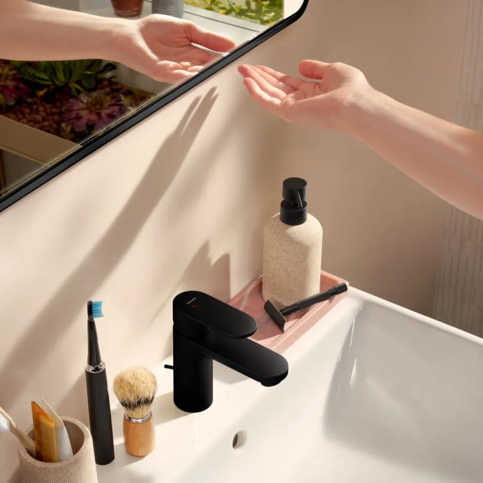 Hansgrohe Xarita Lite Q spejl med lys, sensor, 80x70 cm, sort