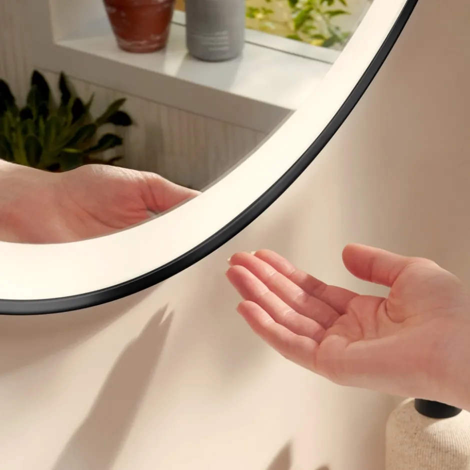 Hansgrohe Xarita Lite S spejl med lys, sensor, Ø70 cm, sort
