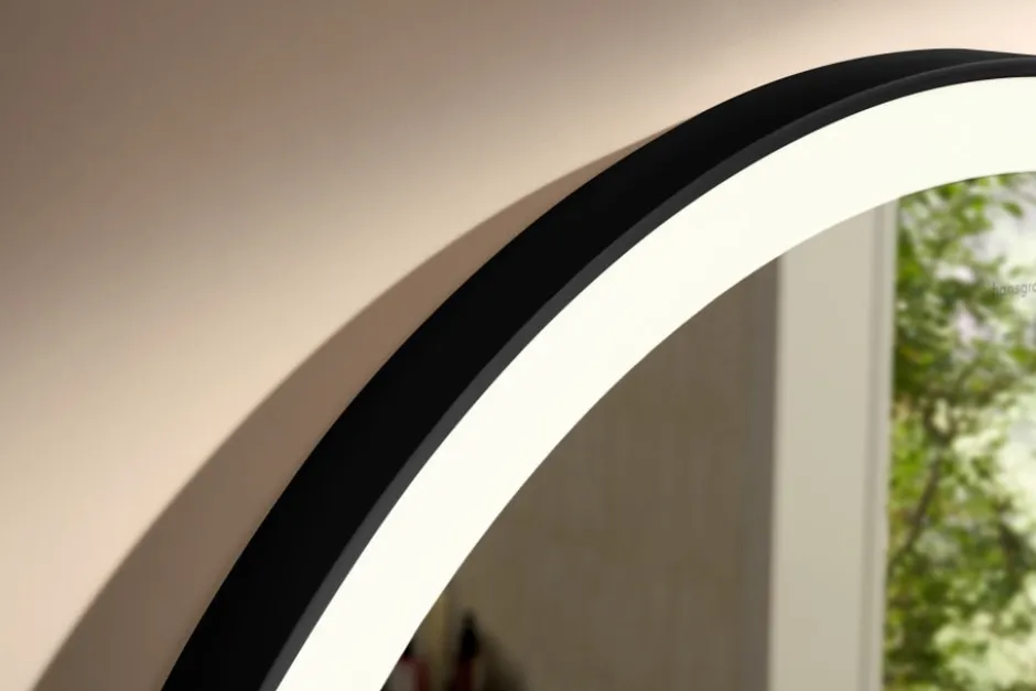 Hansgrohe Xarita Lite S spejl med lys, sensor, Ø70 cm, sort