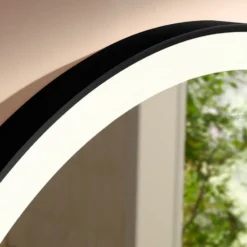 Hansgrohe Xarita Lite S spejl med lys, sensor, Ø90 cm, sort