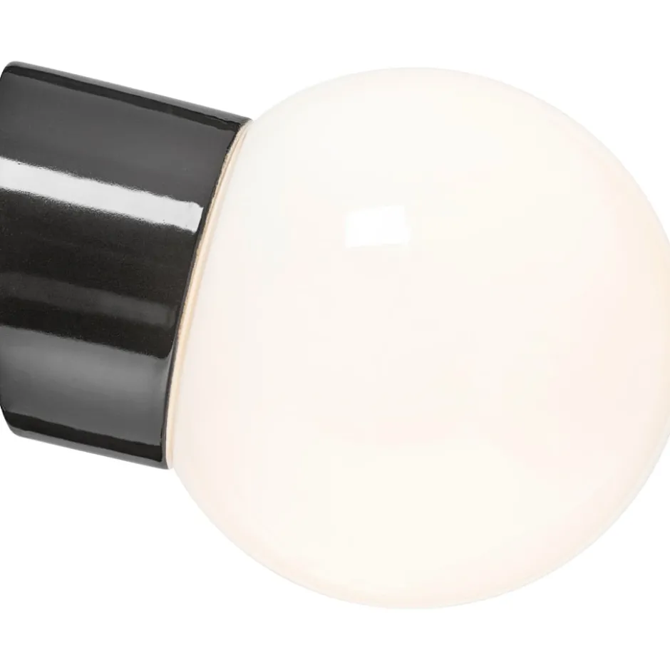 Ifö Electric Classic Glob 150 væglampe, blank opal, sort
