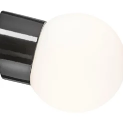 Ifö Electric Classic Glob 150 væglampe, mat opal, sort