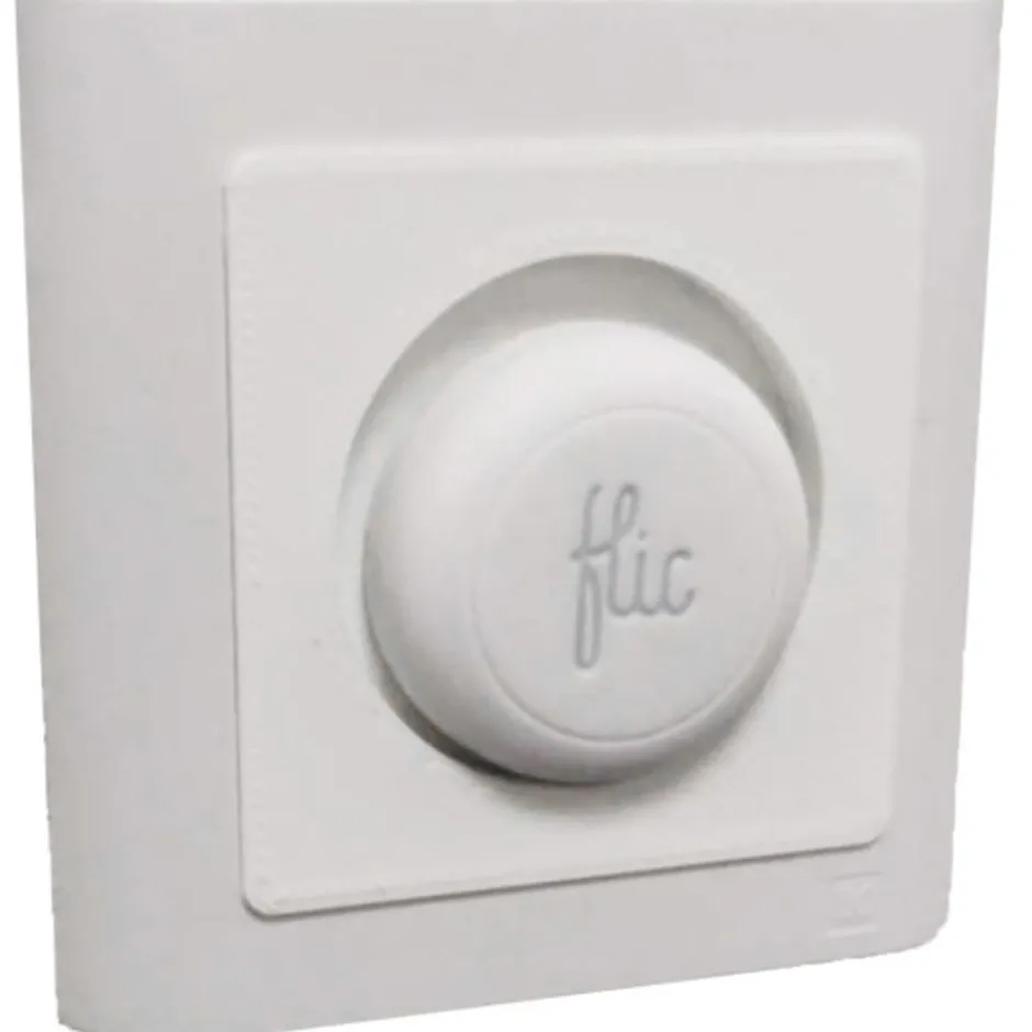 Indsats til smart button med LK Fuga Soft design ramme, lysegrå