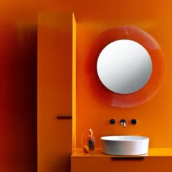 Kartell Laufen All Saints spejl med lys, orange