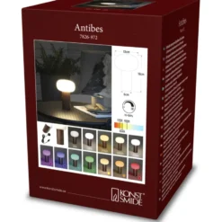 Konstsmide Antibes genopladelig bordlampe, rust