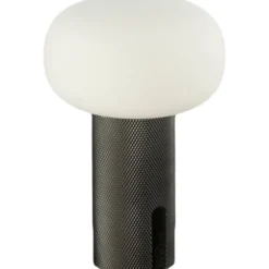 Konstsmide Antibes Mini genopladelig bordlampe, nikkel