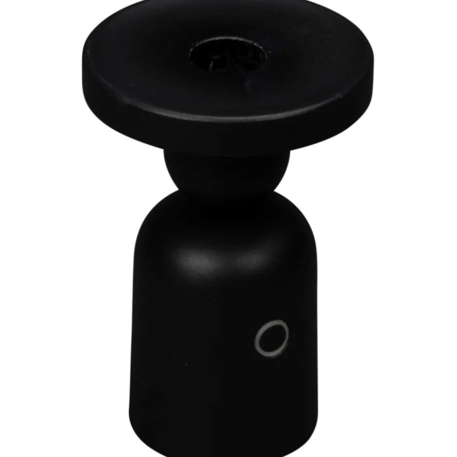 Konstsmide Nantes genopladelig bordlampe med lysestage holder, sort
