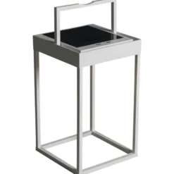 Konstsmide Portofino genopladelig & solcelle bordlampe, hvid