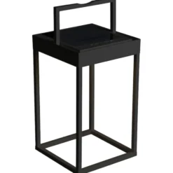 Konstsmide Portofino genopladelig & solcelle bordlampe, sort